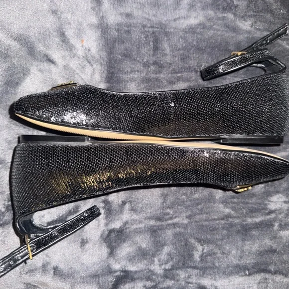 GUESS Women's Black Sequin Ballet Flats - Picture 5 of 6